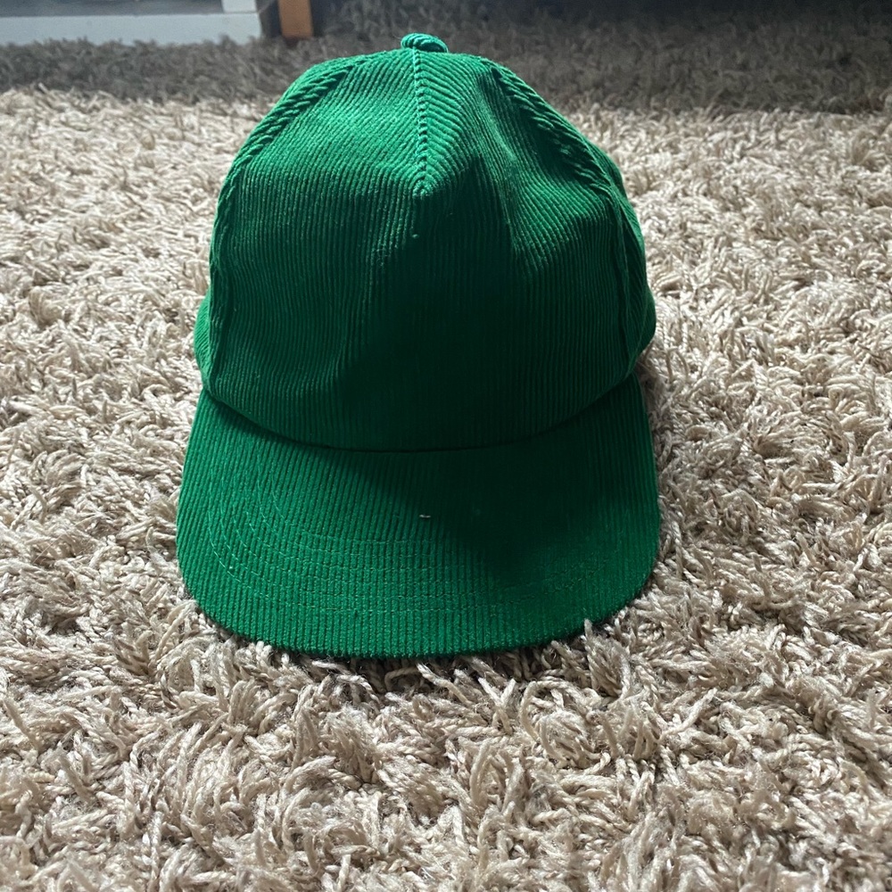 Vintage Green Curdoroy hat Snap back